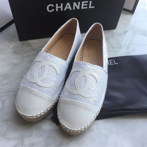 chanel espadrilles white leather|Chanel espadrilles neiman marcus.